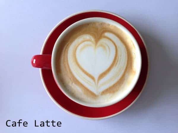 cafe latte in a ceramic cup