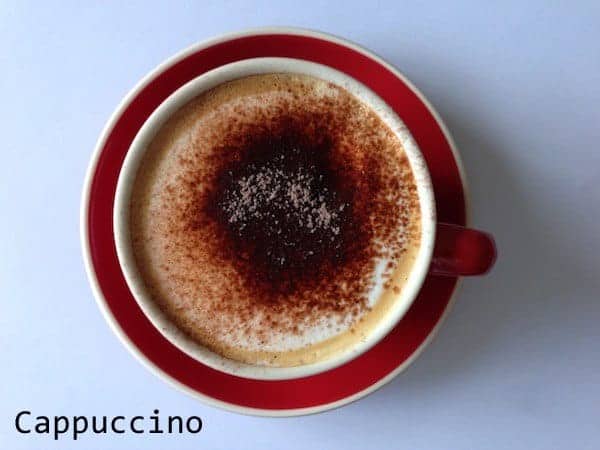 Cappuccino with chocolate on top