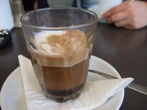 long macchiato in a glass