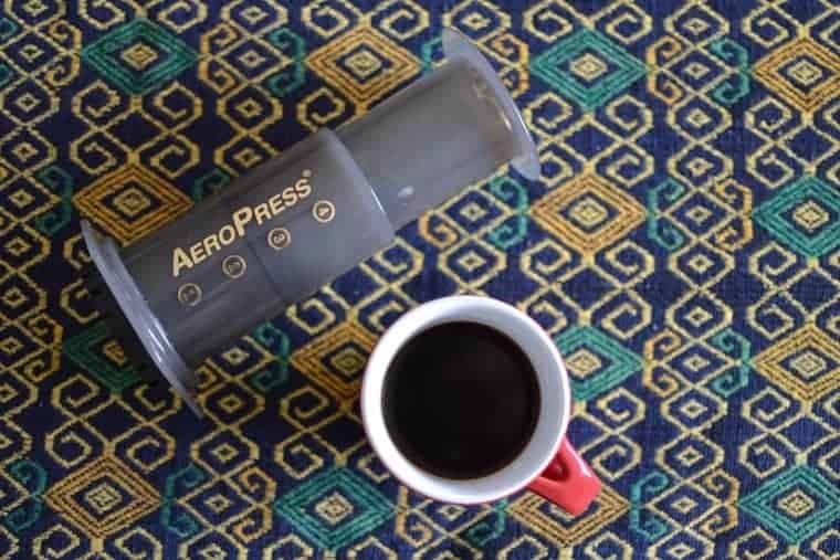 aeropress coffee in mug
