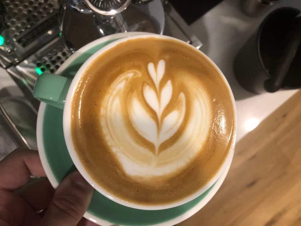 Latte in cup latte in a cup