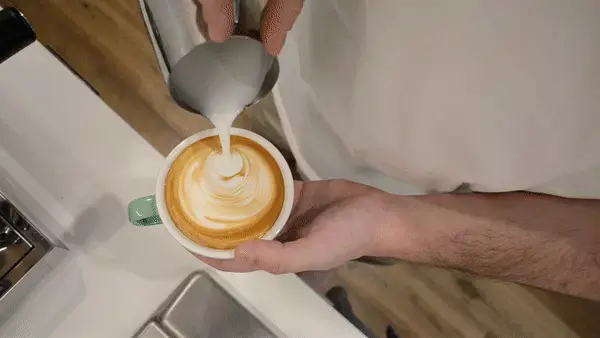 latte art gif rosetta