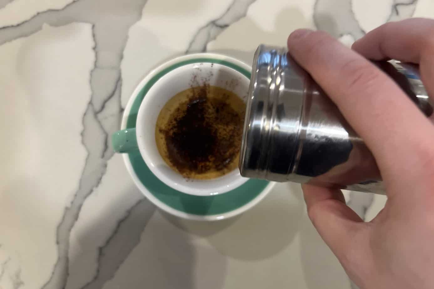 Coffee shaker on espresso