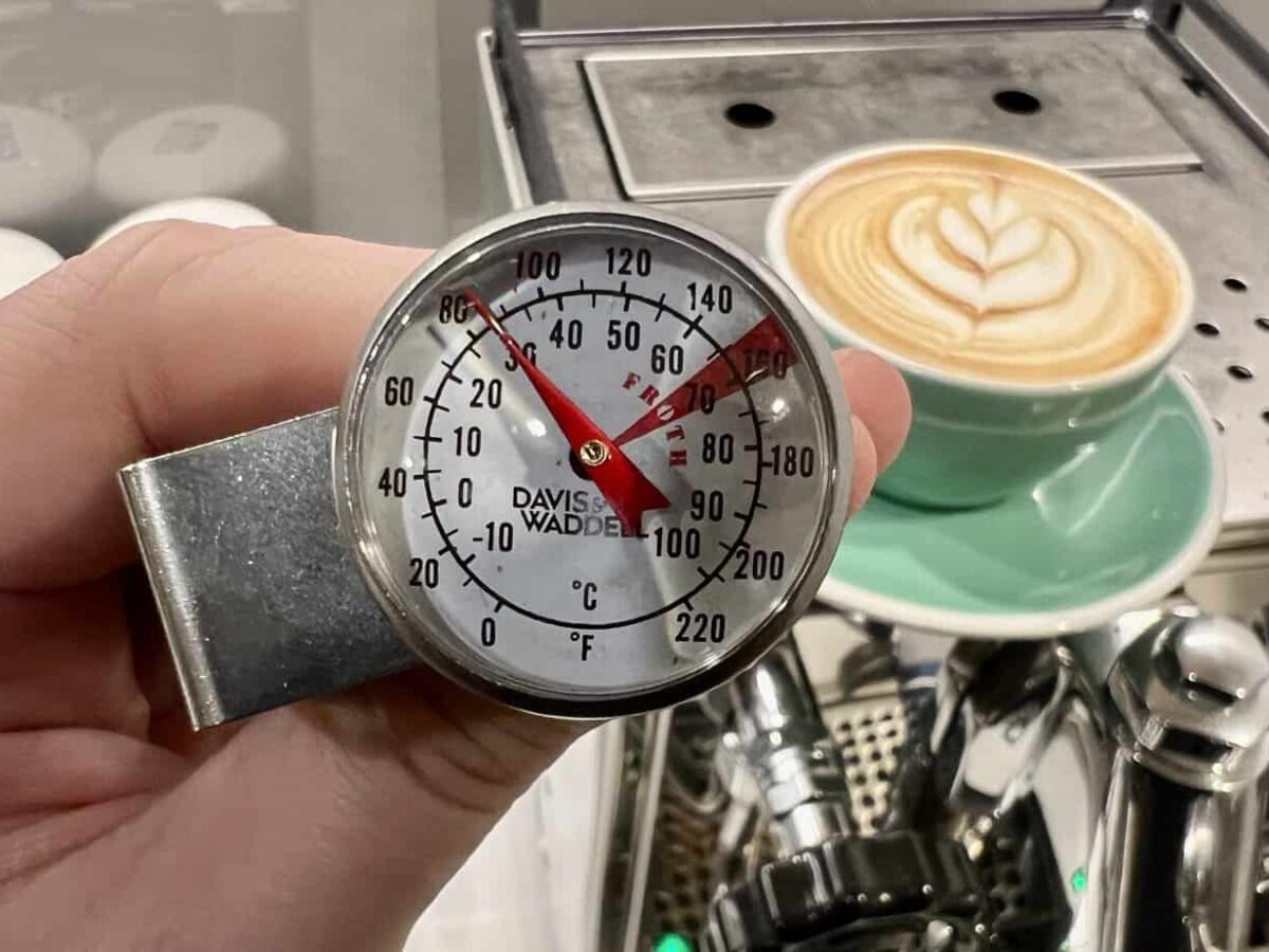 Barista Kit Includes Milk Thermometer, 600ml Jug, Cocoa Shaker and 16pc Stencil Set - Ideal for Coffee Latte Cappuccino Mocha